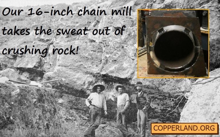 Gold ore 16-inch chain mill to reduce sweat equity
