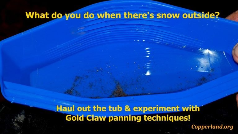Gold panning experiments on a snowy day in Michigan’s UP